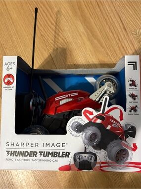 Sharper Image Red Thunder Tumbler Remote Control Spinning Car NEW